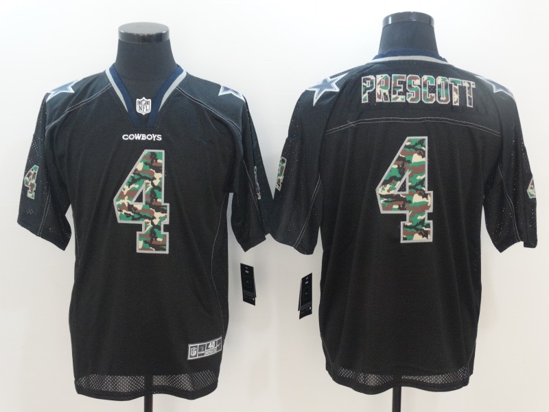 Men's Dallas Cowboys #4 Dak Prescott Black Camo Classic Limited Stitched NFL Jersey